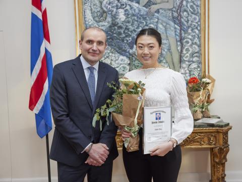 Katrín Wang, læknanemi við Háskóla Íslands og forseti Íslands